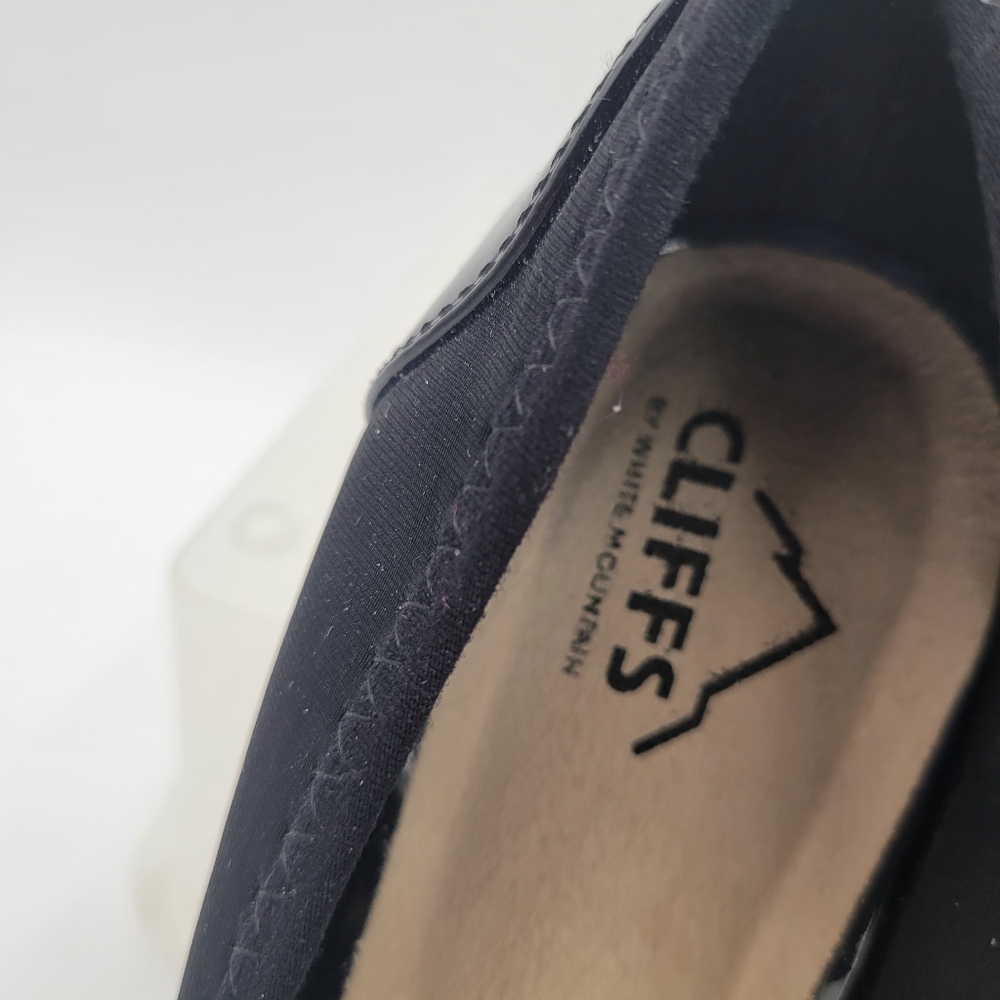 Womans Cliffs by White Mountain Bowie Wedge Slip on Ballet Flatt Black Size 10 - Picture 2 of 9